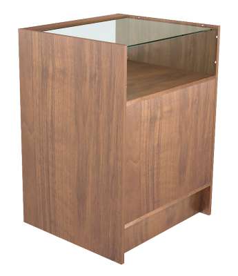 Торговый мебельный прилавок со стеклянным квадратным верхом ТМП-№2-2