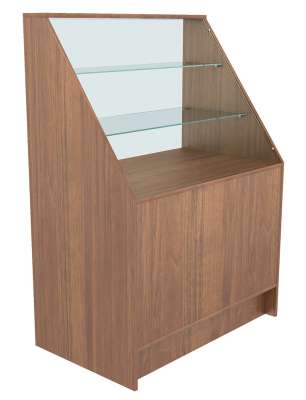 Торговый мебельный прилавок из ДСП со скошенным верхом ТМП-№7-1