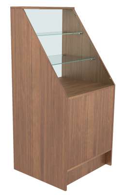 Торговый мебельный прилавок квадратный с наклонным верхом ТМП-№7-2