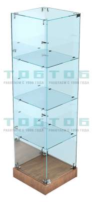 Низкая стеклянная витрина с зеркалом и прозрачным верхом для алкогольной продукции №НСВДАП-ХТ-03