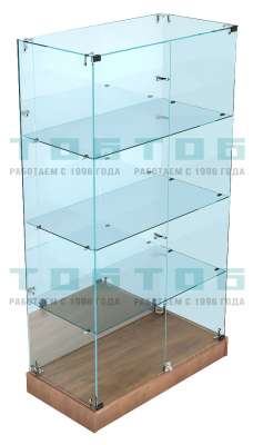 Низкая прямоугольная стеклянная витрина с прозрачным верхом для алкогольной продукции №НСВДАП-ХТ-07