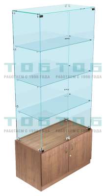 Прозрачная витрина с прямоугольным накопителем для чая и кофе №ПВДЧК-ИС-05