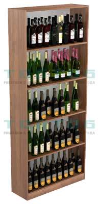 Недорогой стеллаж классический под бутылки из ДСП для магазина по продаже алкоголя НСДМА-№1-300