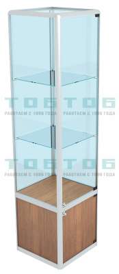 Витрина из профиля с двумя стеклянными полками для продуктового магазина ВИПДПМ №2