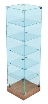 Низкая квадратная витрина из стекла для продажи парфюмерии серии PERFUME НСВ-ДПП-ХТ-501