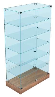 Низкая стеклянная витрина с прозрачными дверками для продажи парфюмерии серии PERFUME НСВ-ДПП-ХТ-505