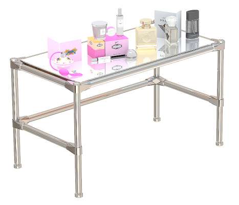 Хромированный малый демо-стол с зеркалом для продажи парфюмерии серии PERFUME ХДС-PER-D41-05