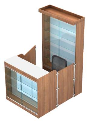Мини павильон-островок с витриной для продажи чая и кофе серии C&T №7