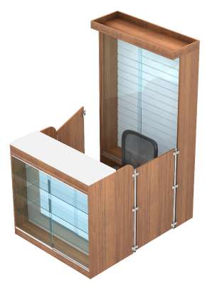 Мини павильон-островок со стеклянной витриной для продажи канцелярских товаров серии CLERIC №11