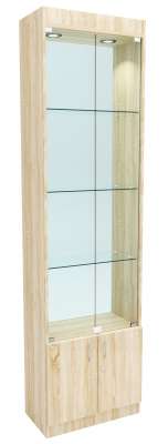 Стеклянная витрина серии Эконом № 300-2-600 (задняя стенка - стекло)