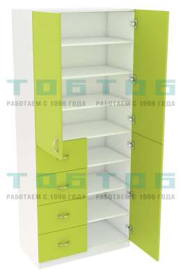 Шкаф для аптек с полками и ящиками серии ЛАЙМ №3