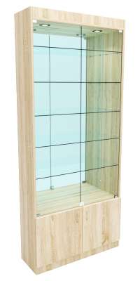 Стеклянная витрина серии Эконом № 300-3-5 (задняя стенка Зеркало)