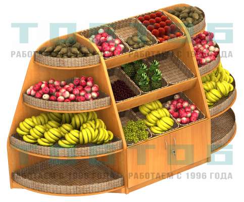 Пристенный торговый развал для овощей и фруктов №5