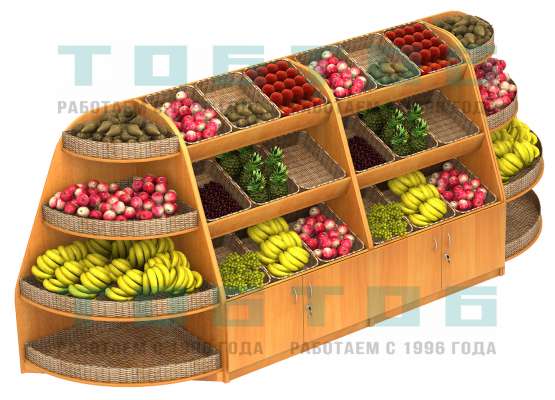 Пристенный торговый развал для овощей и фруктов №6