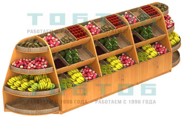 Пристенный торговый развал для овощей и фруктов №7