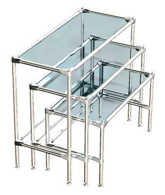 Комплект столов №1-1 с полками стекло 6мм (прозрачное)