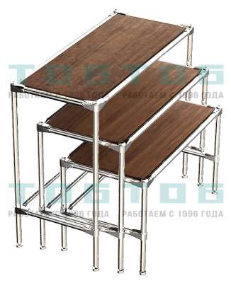Комплект столов №1-4 с полками ДСП 16мм