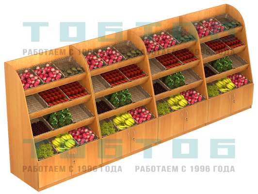 Пристенный торговый развал для овощей и фруктов №11