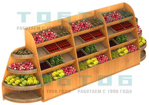 Пристенный торговый развал для овощей и фруктов №14