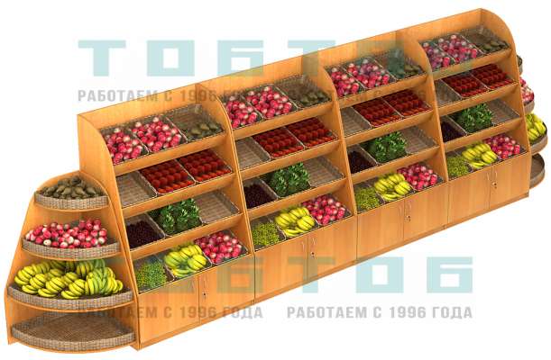 Пристенный торговый развал для овощей и фруктов №15