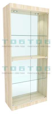 Стеклянная витрина №8-2 с каркасом из ДСП (задняя стенка - стекло)