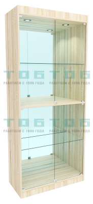 Стеклянная витрина №8-3 с каркасом из ДСП (задняя стенка - зеркало)