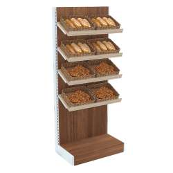 Пристенная торговая система BAKERY с наклонными полками для хлеба и выпечки