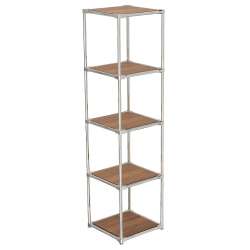 Хромированные стеллажи с полками ДСП для магазина украшений серии DECOR