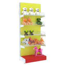 Разноцветные стеллажи с корзинами для магазина игрушек серии KIDS