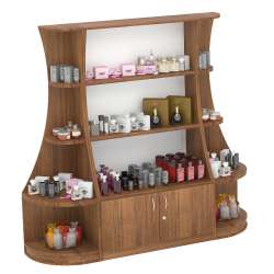 Пристенные низкие стеллажи для продажи парфюмерии с секторами серии PERFUME