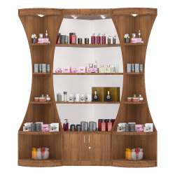 Угловые высокие стеллажи для продажи парфюмерии с секторами серии PERFUME