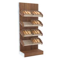 Торговые стеллажи для продажи хлеба серии BAKERY с полками - корзинами