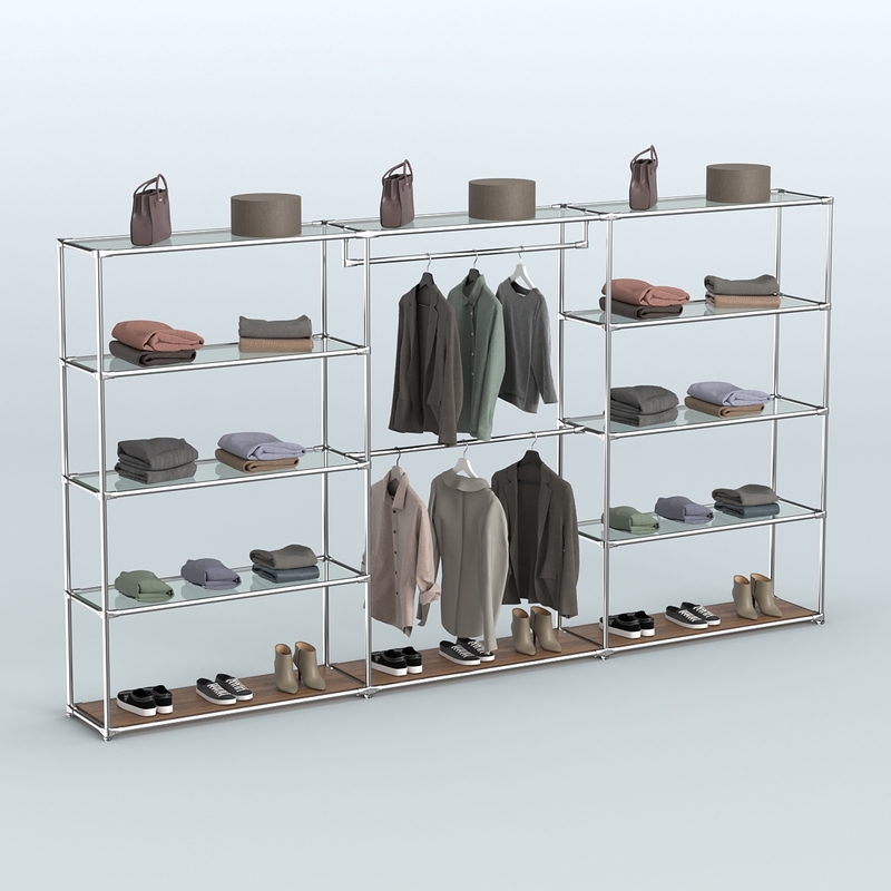 Торговая модульная система ХРОМ для магазина одежды