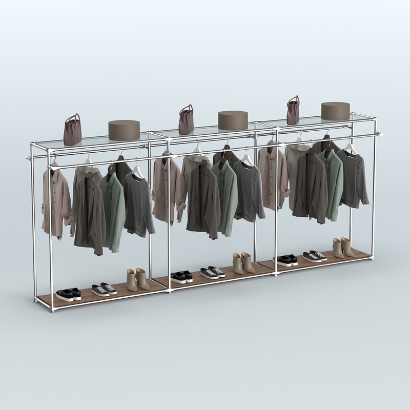 Островная торговая система ХРОМ 3600 мм с поручнями