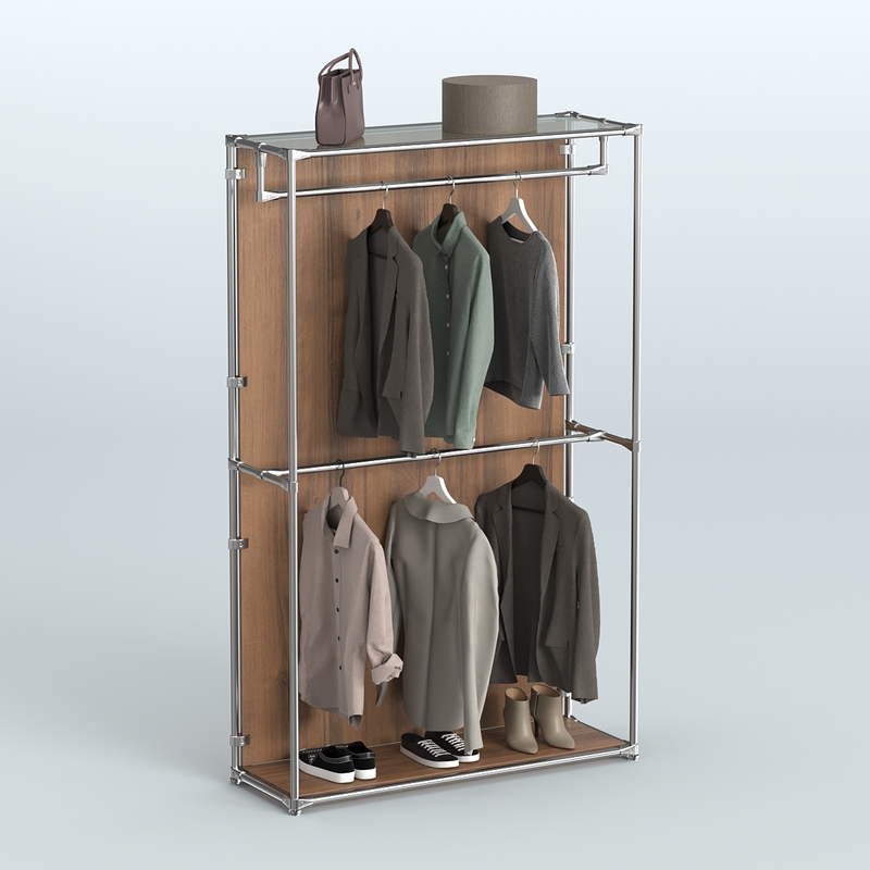 Торговая система ХРОМ (задняя стенка - ДСП) 1200 мм с поручнями