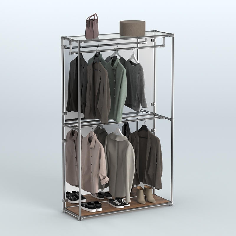 Торговая система ХРОМ (задняя стенка - зеркало) 1200 мм с поручнями