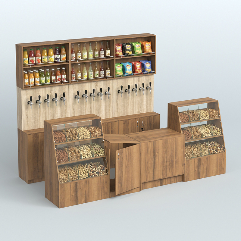 Комплекты торговой мебели для магазина разливного пива и рыбы серии BEER&FISH