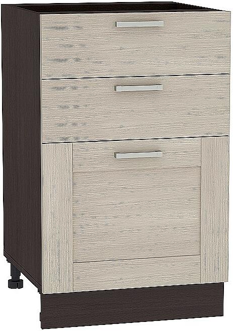 Шкаф нижний с 3-мя ящиками Лофт Н 503 Cappuccino Veralinga-Венге