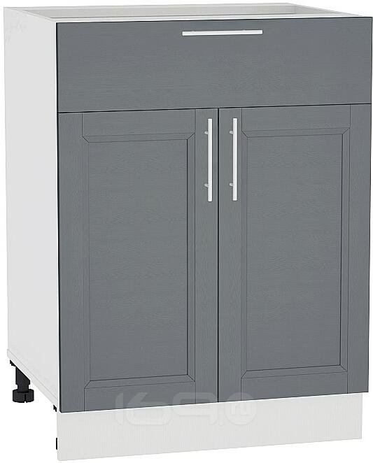 Шкаф нижний с 2-мя дверцами и ящиком Сканди Н 601М Graphite Softwood-Белый