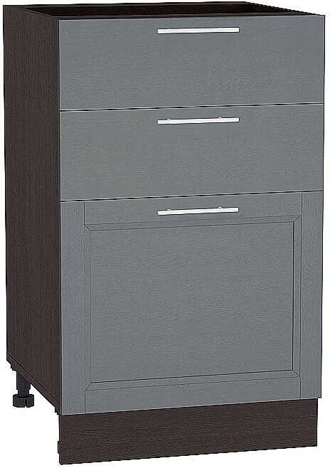 Шкаф нижний с 3-мя ящиками Сканди Н 503 Graphite Softwood-Венге