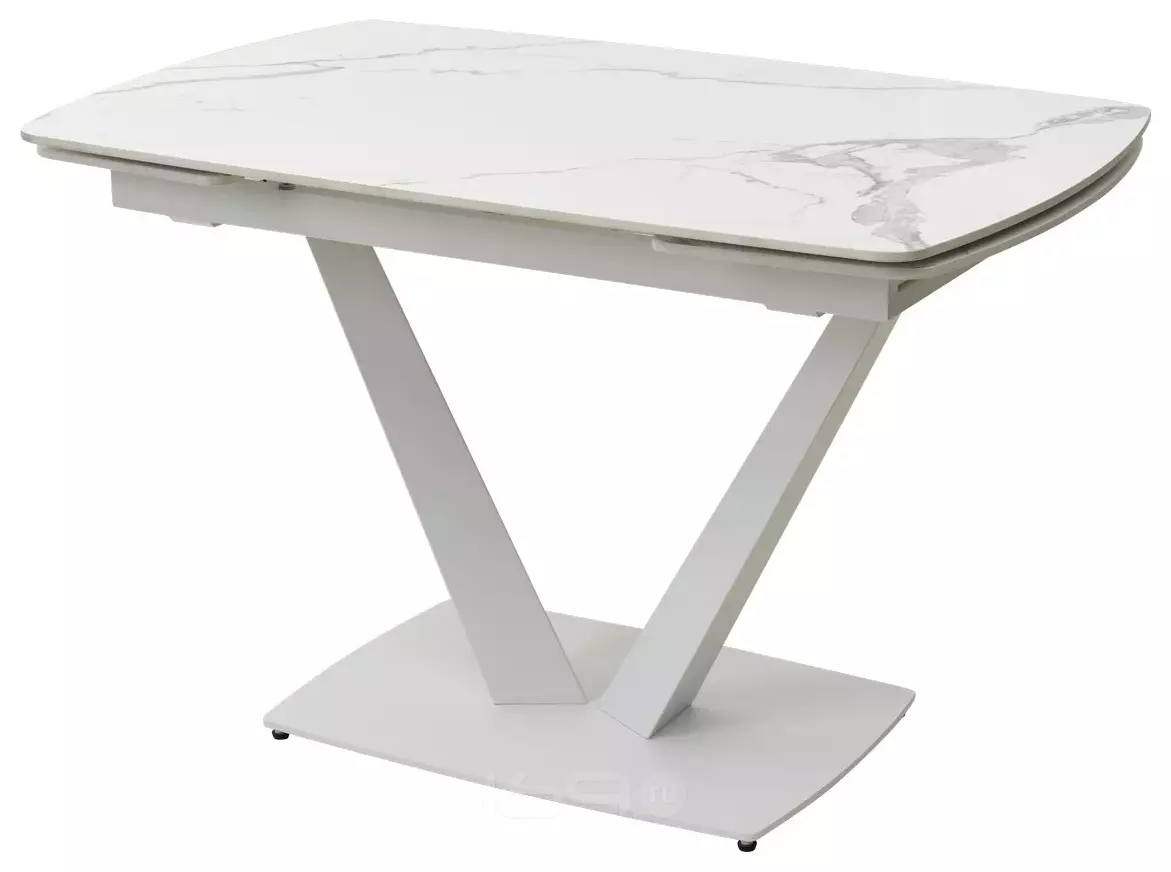 Стол ALATRI 120 GLOSS STATUARIO WHITE SOLID CERAMIC / WHITE, ®DISAUR