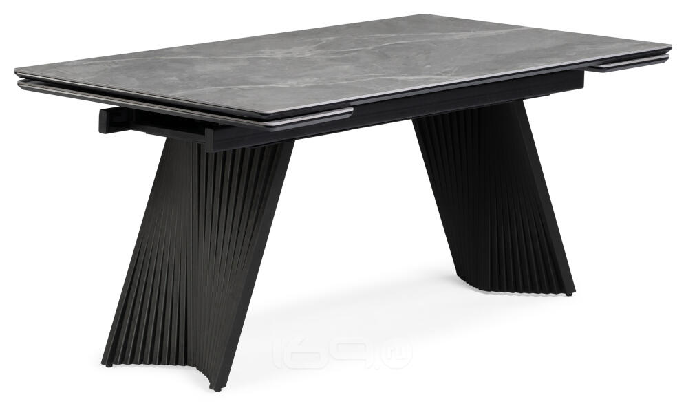 Керамический стол Вейв 160(220)х89 larka grey / черный