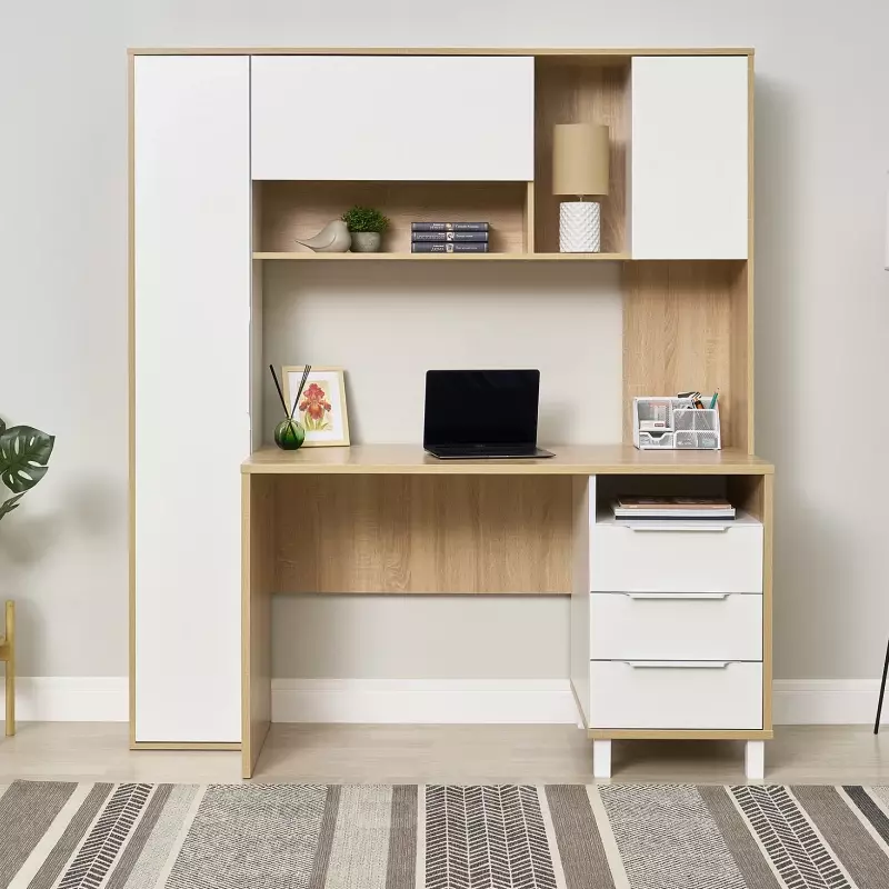 Комфорт Стол рабочий 12.95 N Дуб сонома, Белый PE шагрень