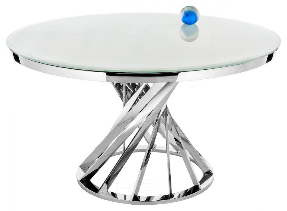 Стол стеклянный Twist white / chrome