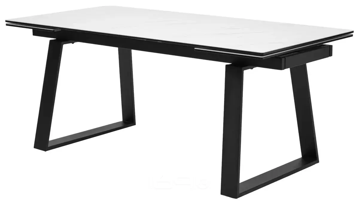 Стол VASTO 180 MARBLES KL-99 Белый мрамор матовый, итальянская керамика/ черный каркас, ®DISAUR