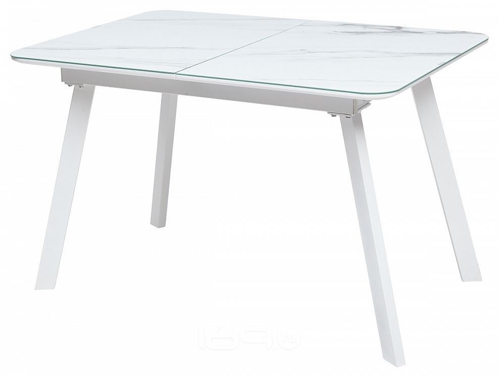 Стол ARUBA 120 GREY-WHITE/ WHITE глазурованное стекло