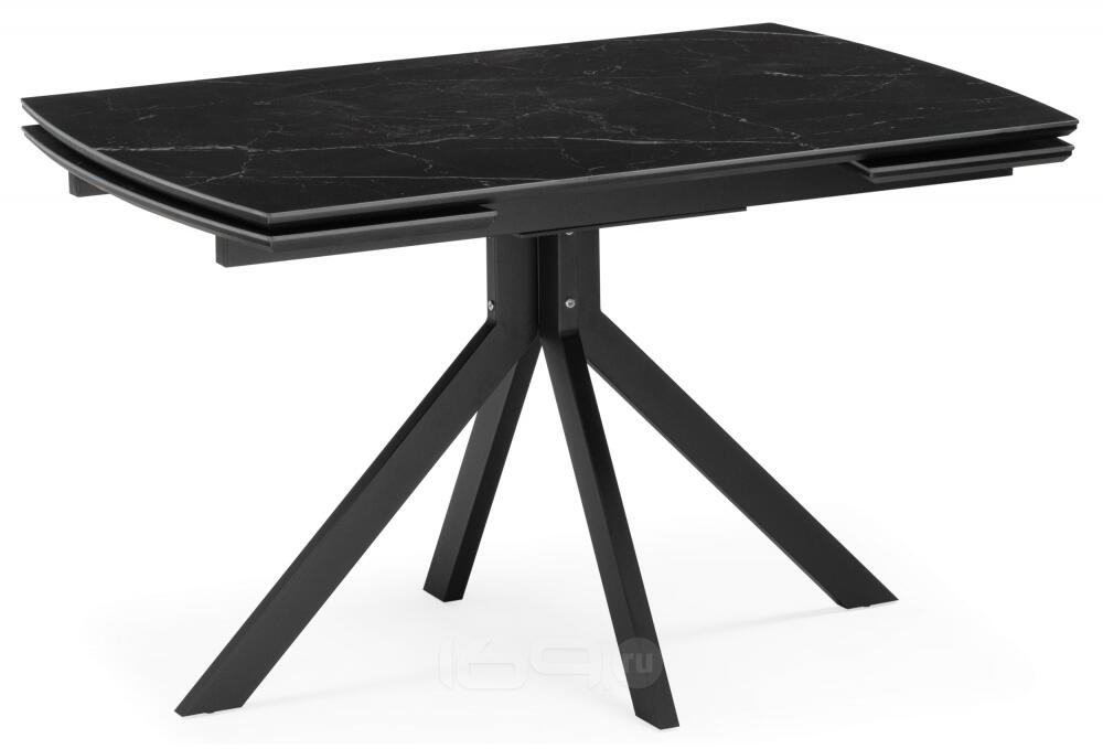 Керамический стол Катчел 120(180)x80 черный мрамор / черный