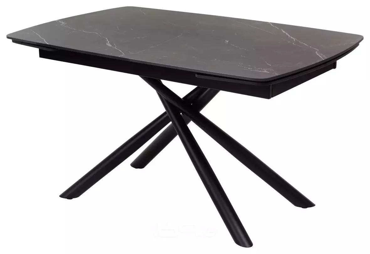 Стол RIVOLI 140 MATT BLACK MARBLE SOLID CERAMIC / BLACK, ®DISAUR