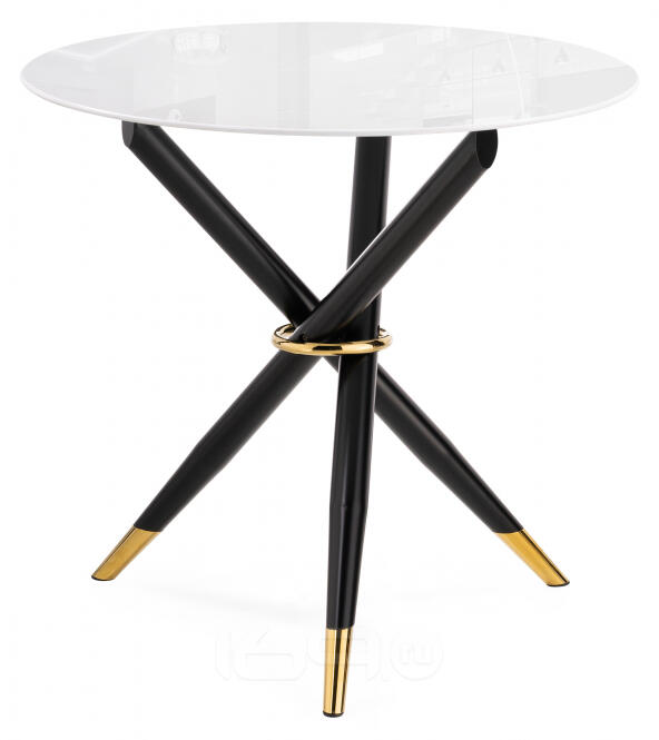 Стол стеклянный Rock 100х75 white / black