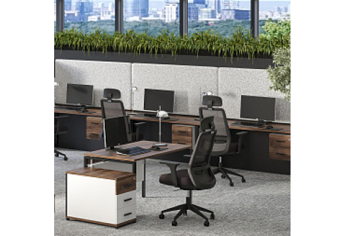 Стол надставка с опорной тумбой и царгой Динен, цвет дуб мали-белый